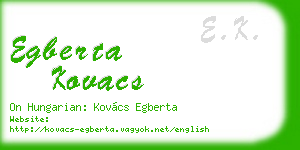 egberta kovacs business card